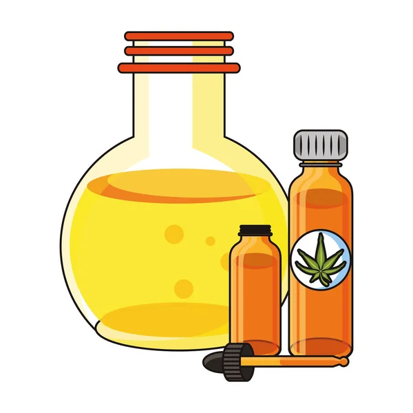 Cannabis martihuana sativa Hanf Karikatur — Stockvektor