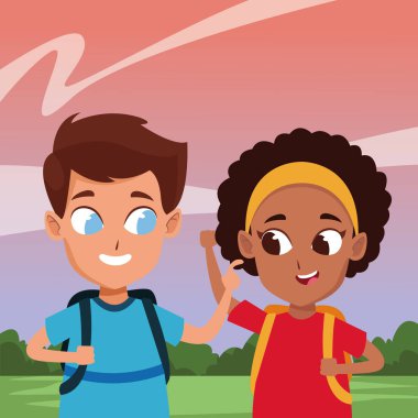 sevimli sevimli çocuk çocukluk karikatür