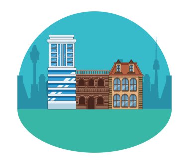 Kentsel binalar ve şehir mimarisi siyah beyaz