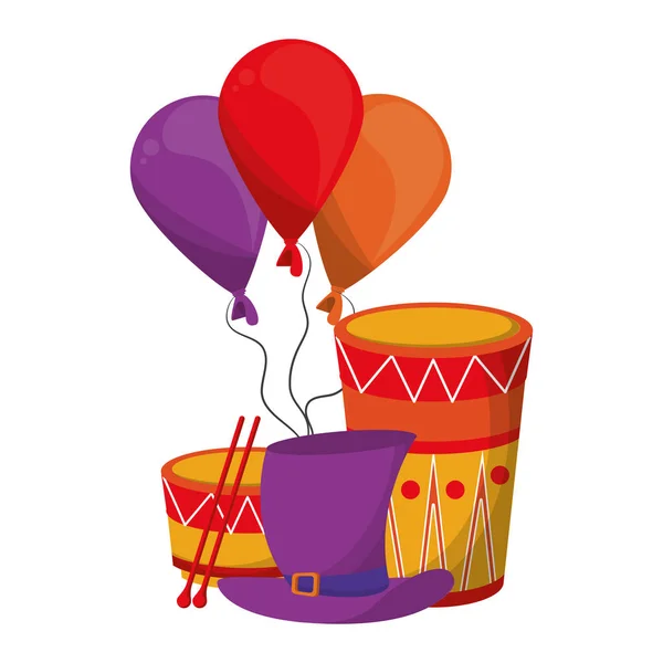 Fête fête fête carnaval dessin animé — Image vectorielle