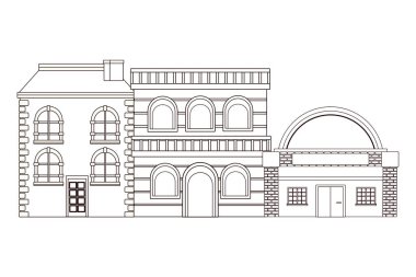 Kentsel binalar ve şehir mimarisi siyah beyaz