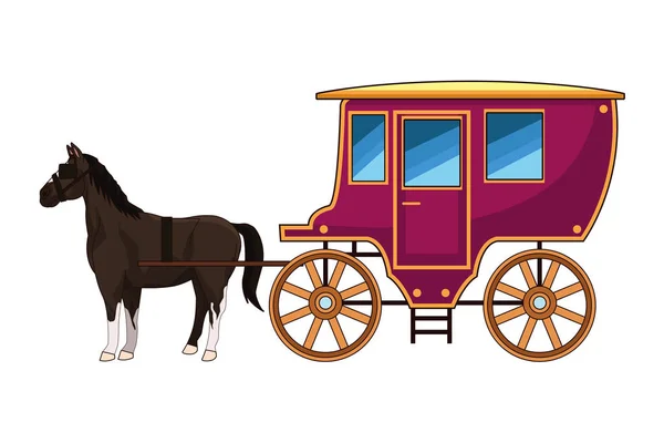 Antika at arabası hayvan traktör — Stok Vektör