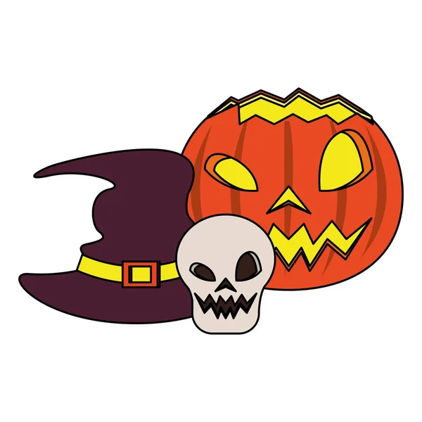 Halloween october scary celebration cartoon — Stock Vector