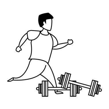 siyah beyaz fitness spor heatlhy yaşam tarzı karikatür