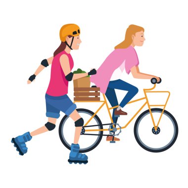 Bisiklet ve paten ile Arkadaşlar