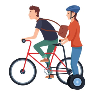 Bisiklet ve scooter kullanan gençler