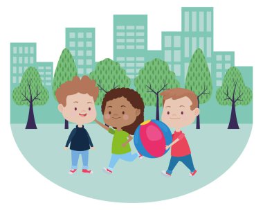 Sevimli mutlu çocuklar eğleniyor