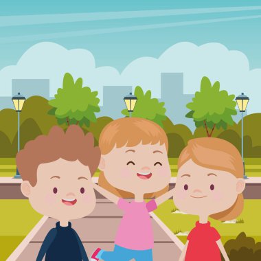 Sevimli mutlu çocuklar eğleniyor