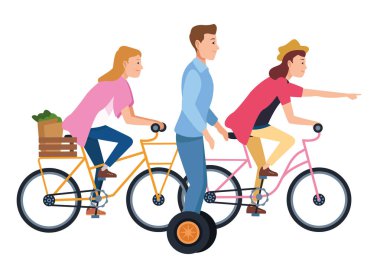 Bisiklet ve elektrikli scooter kullanan lar