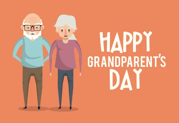 Karikatürler ile Mutlu dedesi gün kartı — Stok Vektör