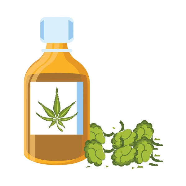 Cannabis martihuana sativa cáñamo dibujos animados — Vector de stock