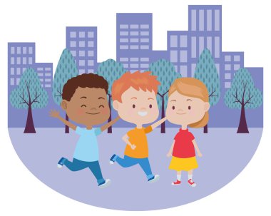 Sevimli mutlu çocuklar eğleniyor