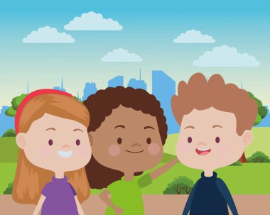 Sevimli mutlu çocuklar eğleniyor