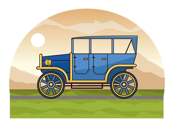 Vehículo clásico de coches antiguos — Vector de stock