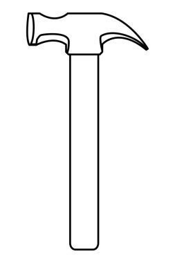 Çekiç inşaat aleti sembolü siyah beyaz izole