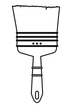 Boya fırçası yapı aracı sembolü siyah beyaz izole