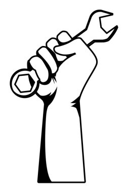 İnşaat işçisi el tutma aleti siyah beyaz