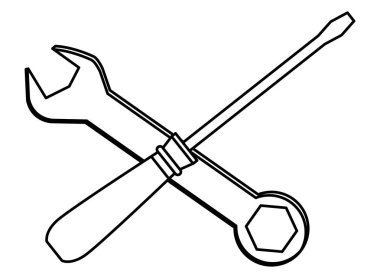 İnşaat araçları siyah beyaz karikatür sembolü geçti