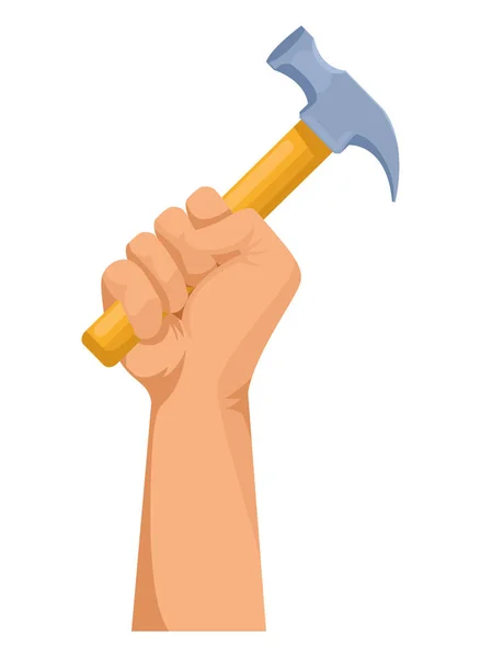 Construction worker hand holding tool — Stock Vector