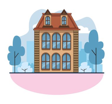 Kentsel bina ve şehir mimarisi siyah beyaz