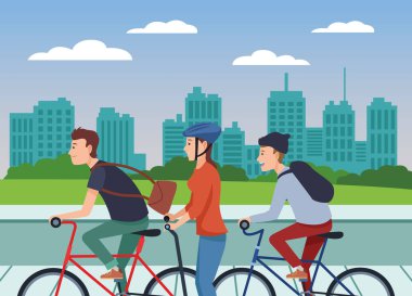 Bisiklet ve elektrikli scooter kullanan lar