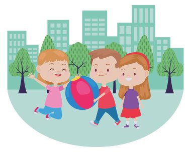 Sevimli mutlu çocuklar eğleniyor