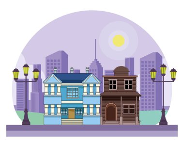 Kentsel binalar ve şehir mimarisi siyah beyaz