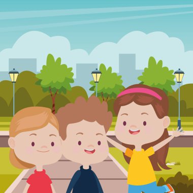 Sevimli mutlu çocuklar eğleniyor