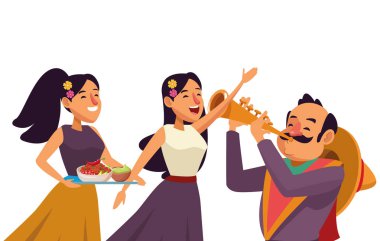 meksika geleneksel kültür simgesi karikatür