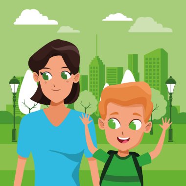 Çocuklu aile tek anne