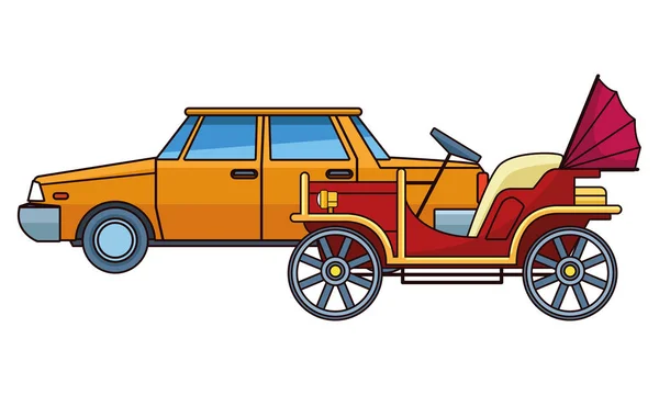 Veículos de carros antigos e clássicos — Vetor de Stock