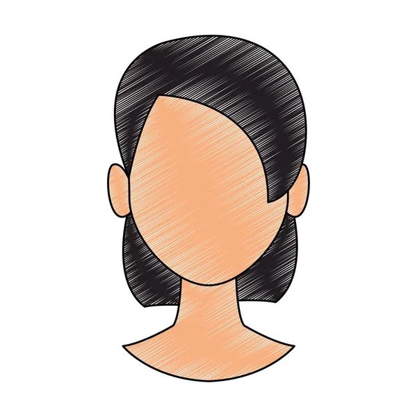 Woman faceless head scribble — Stock Vector
