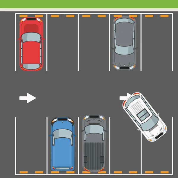 Zona de estacionamento vista superior — Vetor de Stock