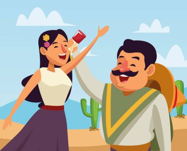 meksika geleneksel kültür simgesi karikatür