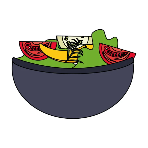 Groenten verse salade in Bowl — Stockvector