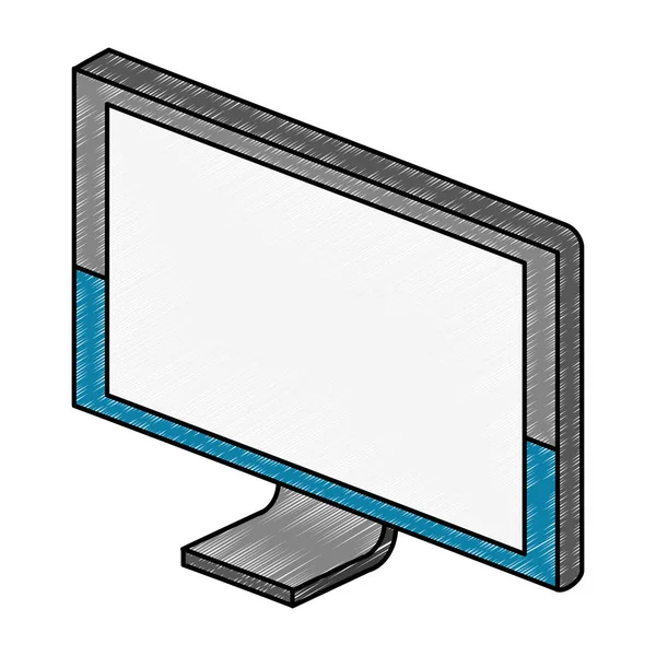 Technologie d'écran d'ordinateur gribouiller — Image vectorielle