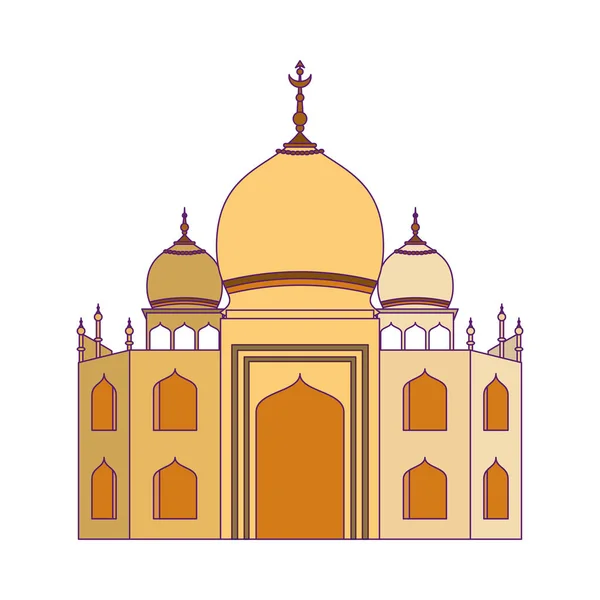 Indické stavební památky ikona karikatura — Stockový vektor