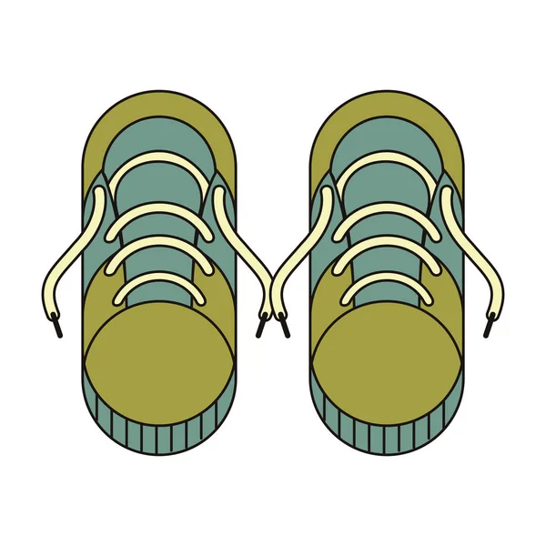 Πράσινα αθλητικά παπούτσια για τις καλοκαιρινές διακοπές — Διανυσματικό Αρχείο