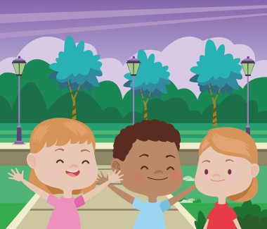 Sevimli mutlu çocuklar eğleniyor