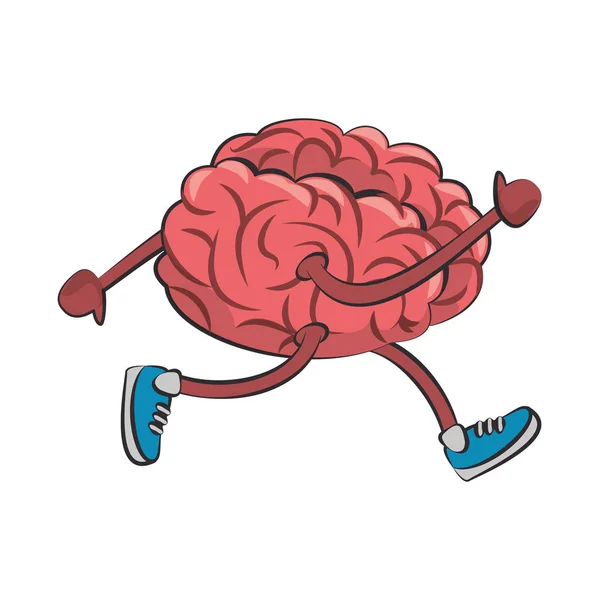 人間の脳の知性と創造性の漫画 — ストックベクタ