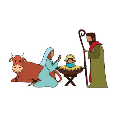 mutlu noel doğuş hıristiyan karikatür