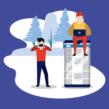 İnsanlar ve sosyal medya ve ağ