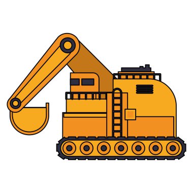 Constrution vehicle machinery isolated sideview clipart