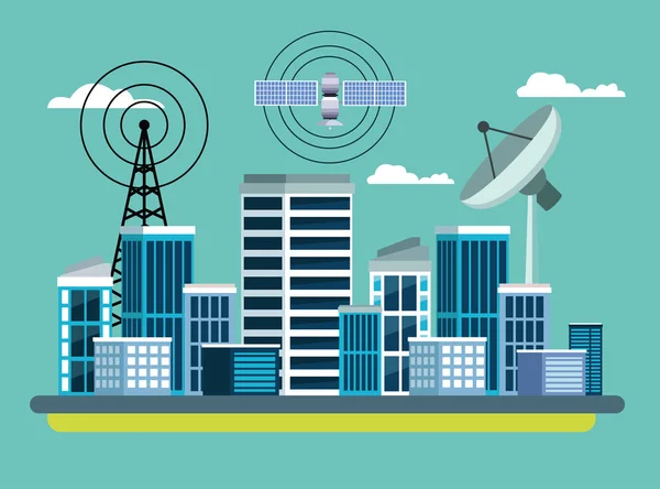 Gps ubicación servicio satelital concepto — Vector de stock