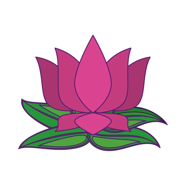 Fleur de lotus fleurs icône dessin animé — Image vectorielle