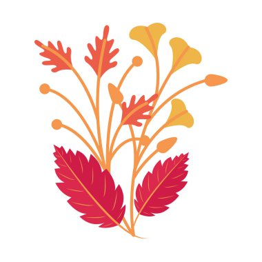 Sonbahar sezonu yaprakları buket karikatür