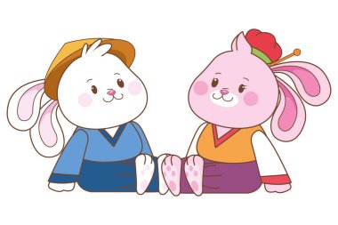 Orta sonbahar festivali karikatürler Tavşanlar