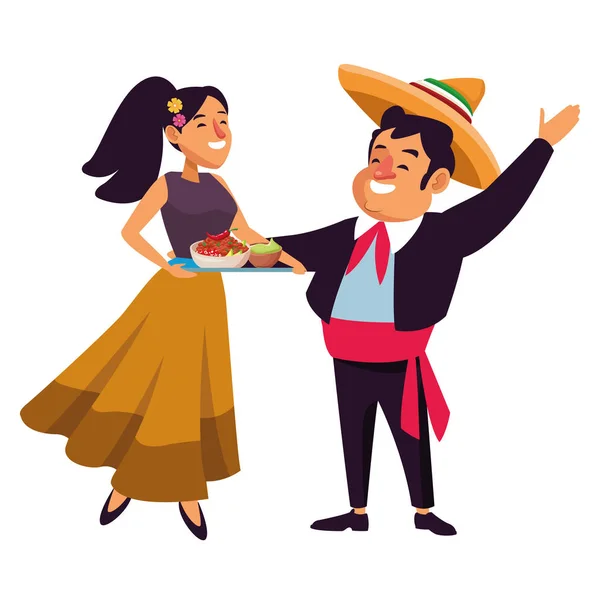 メキシコの伝統文化アイコン漫画 — ストックベクタ