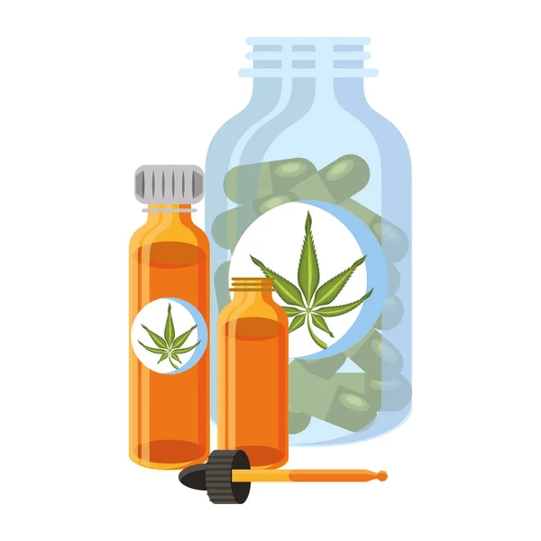 Cannabis martihuana sativa hemp cartoon — Stock Vector