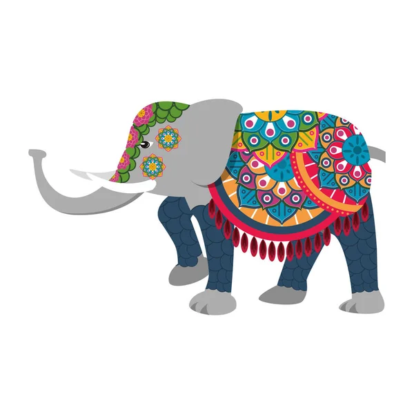 Szary słoń ikona kreskówki izolowane — Wektor stockowy